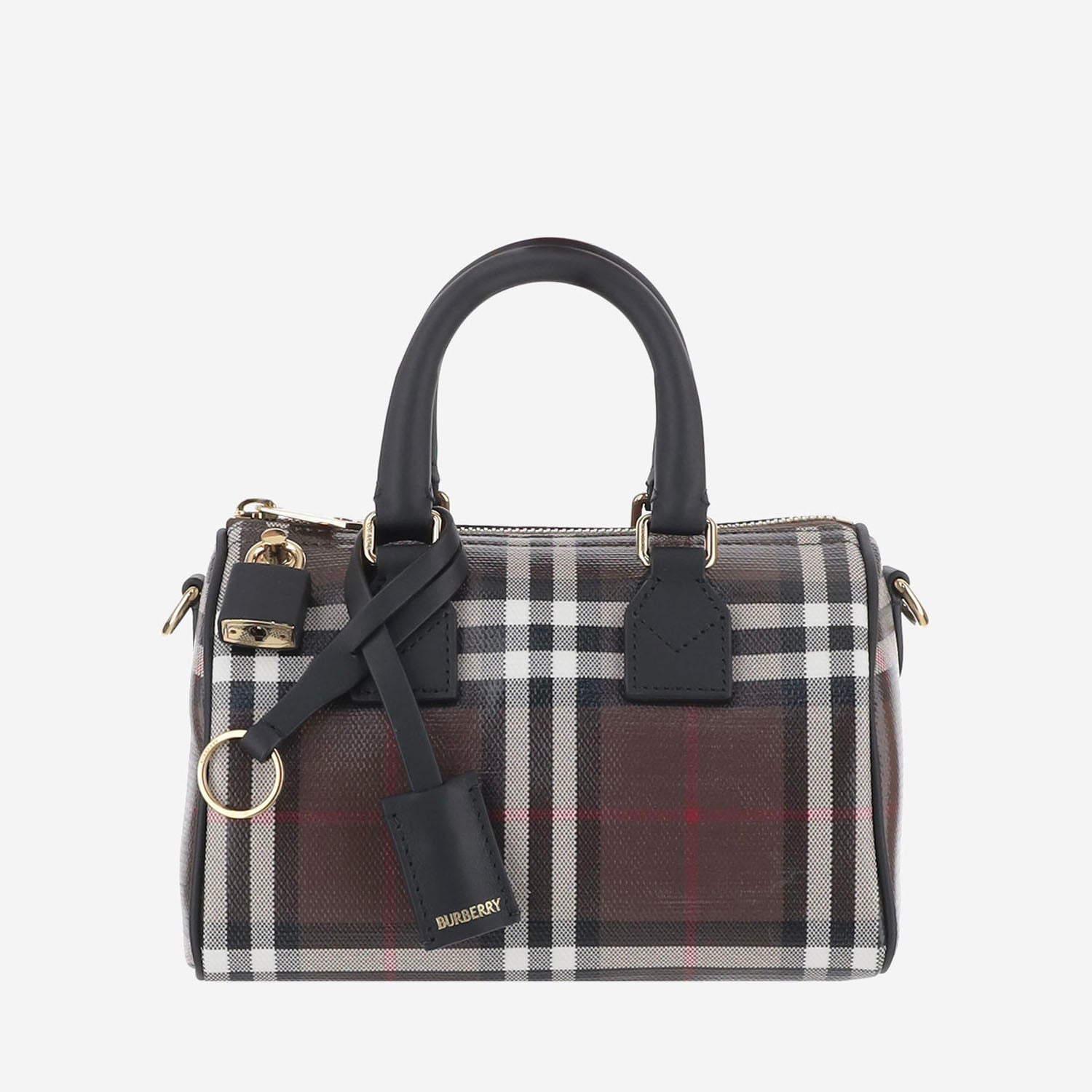 Borsa bowling mini Check in cotone 8132592 CHOCOLATEBROWN BURBERRY 