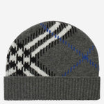 BEANIE IN MISTO CASHMERE CON MOTIVO CHECK 8132893 MARLBOROUGHGREY BURBERRY 