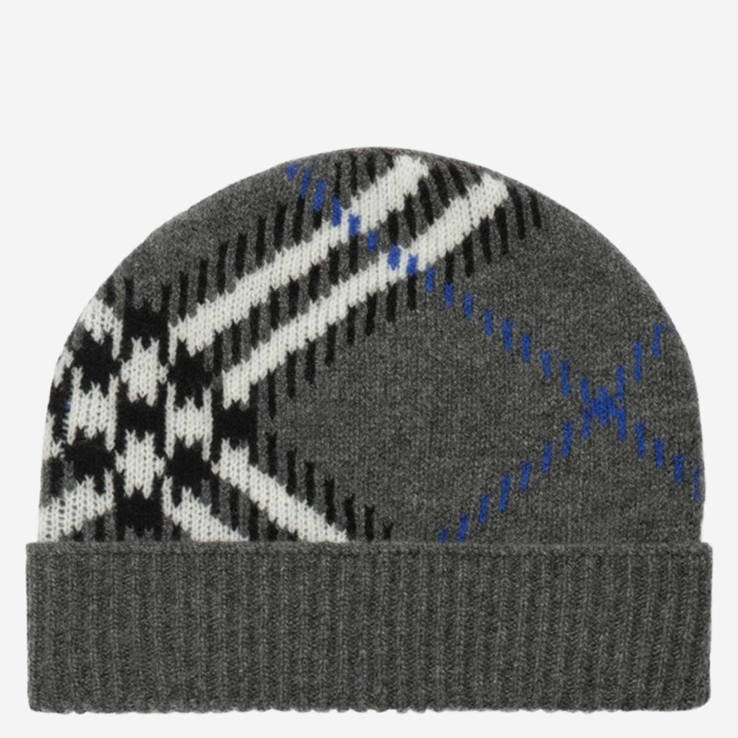 BEANIE IN MISTO CASHMERE CON MOTIVO CHECK 8132893 MARLBOROUGHGREY BURBERRY 