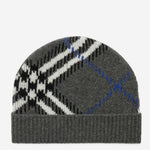 BEANIE IN MISTO CASHMERE CON MOTIVO CHECK 8132893 MARLBOROUGHGREY BURBERRY 
