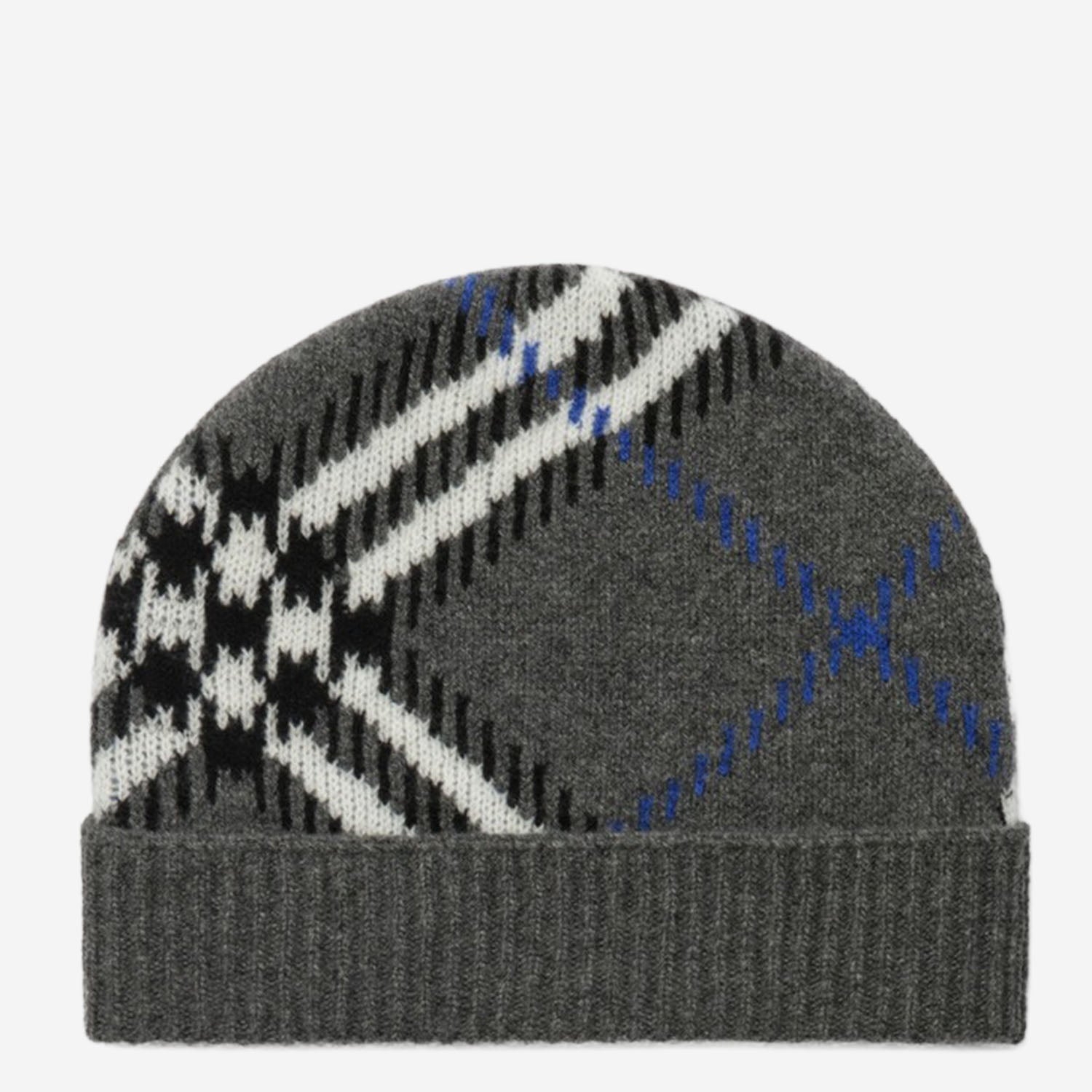 BEANIE IN MISTO CASHMERE CON MOTIVO CHECK 8132893 MARLBOROUGHGREY BURBERRY 