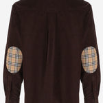 CAMICIA IN VELLUTO DI COTONE CON LOGO 8133770 CHOCOLATEBROWN BURBERRY 