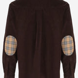 CAMICIA IN VELLUTO DI COTONE CON LOGO 8133770 CHOCOLATEBROWN BURBERRY 