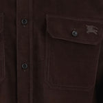 CAMICIA IN VELLUTO DI COTONE CON LOGO 8133770 CHOCOLATEBROWN BURBERRY 