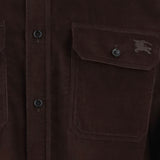 CAMICIA IN VELLUTO DI COTONE CON LOGO 8133770 CHOCOLATEBROWN BURBERRY 