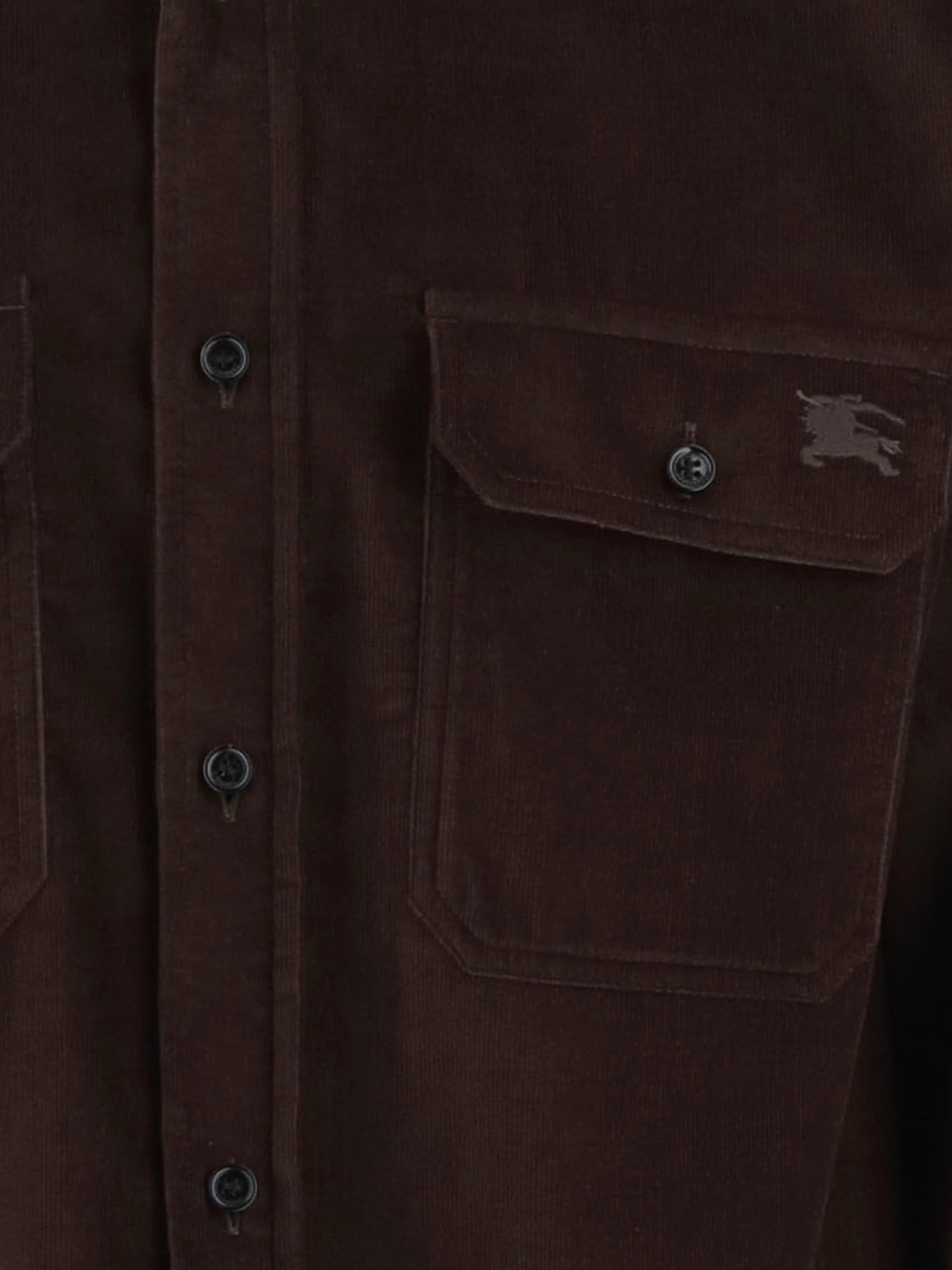 CAMICIA IN VELLUTO DI COTONE CON LOGO 8133770 CHOCOLATEBROWN BURBERRY 