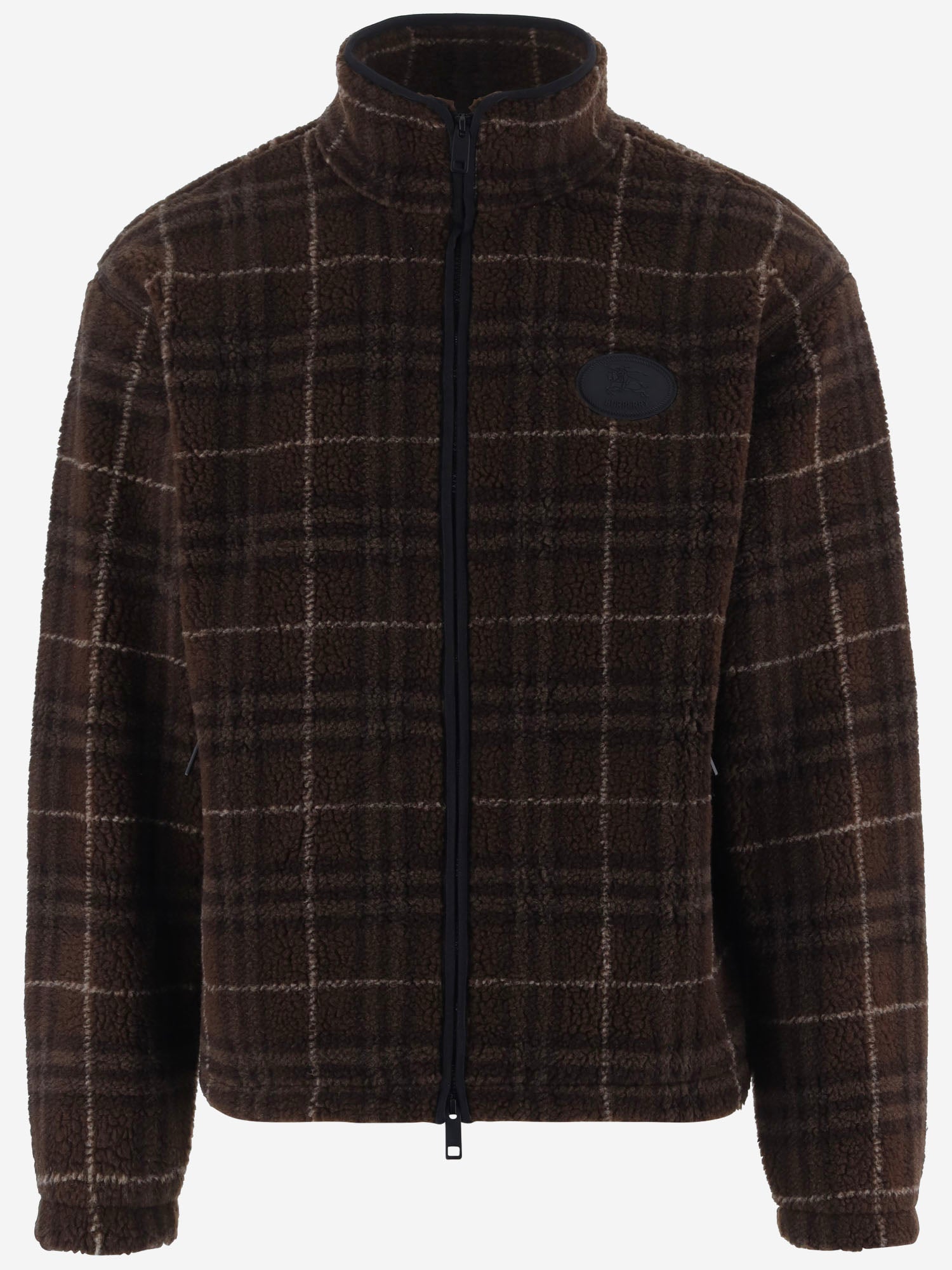 GIACCA IN PILE DI MISTO LANA E CASHMERE 8134279 SEPIABROWNIPCHECK BURBERRY 
