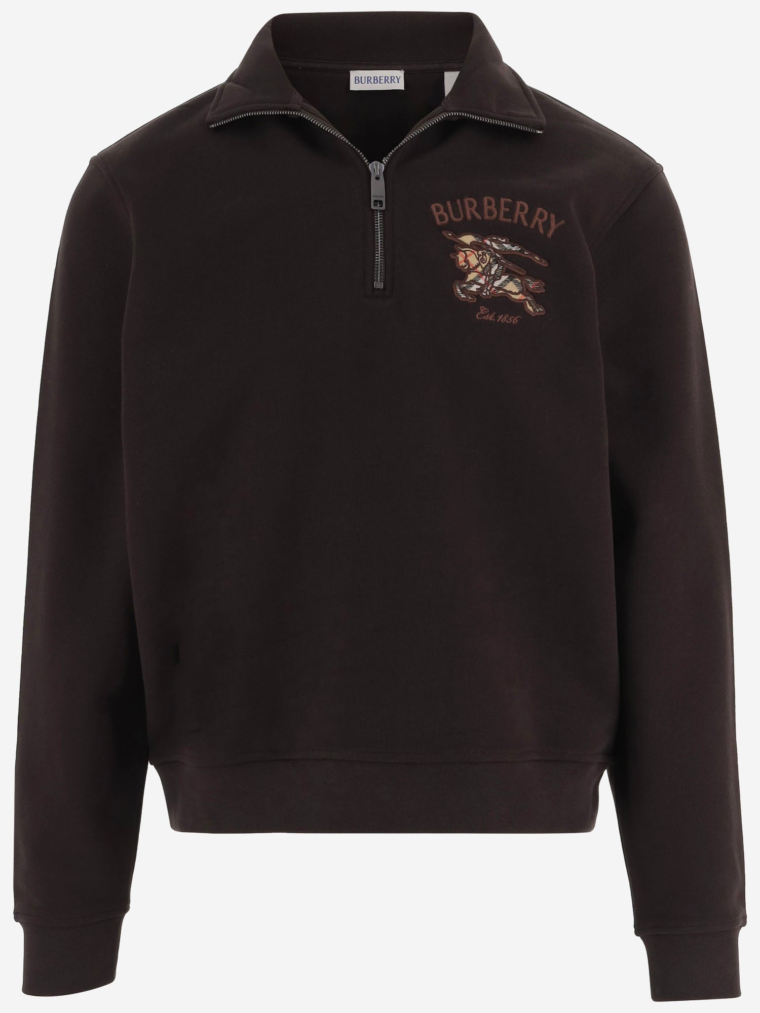 MAGLIA IN COTONE CON LOGO 8135971 CHOCOLATEBROWN BURBERRY 