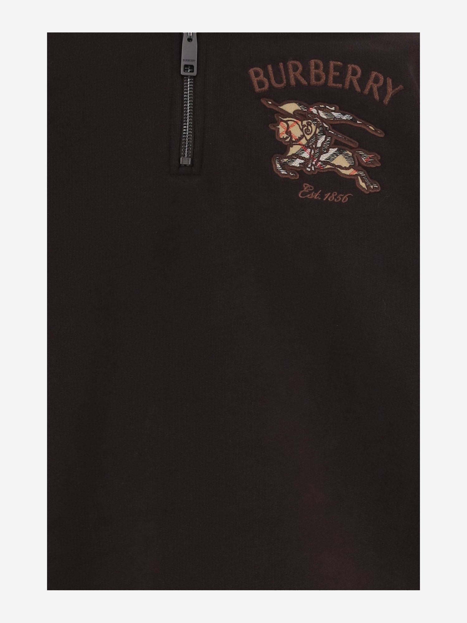 MAGLIA IN COTONE CON LOGO 8135971 CHOCOLATEBROWN BURBERRY 