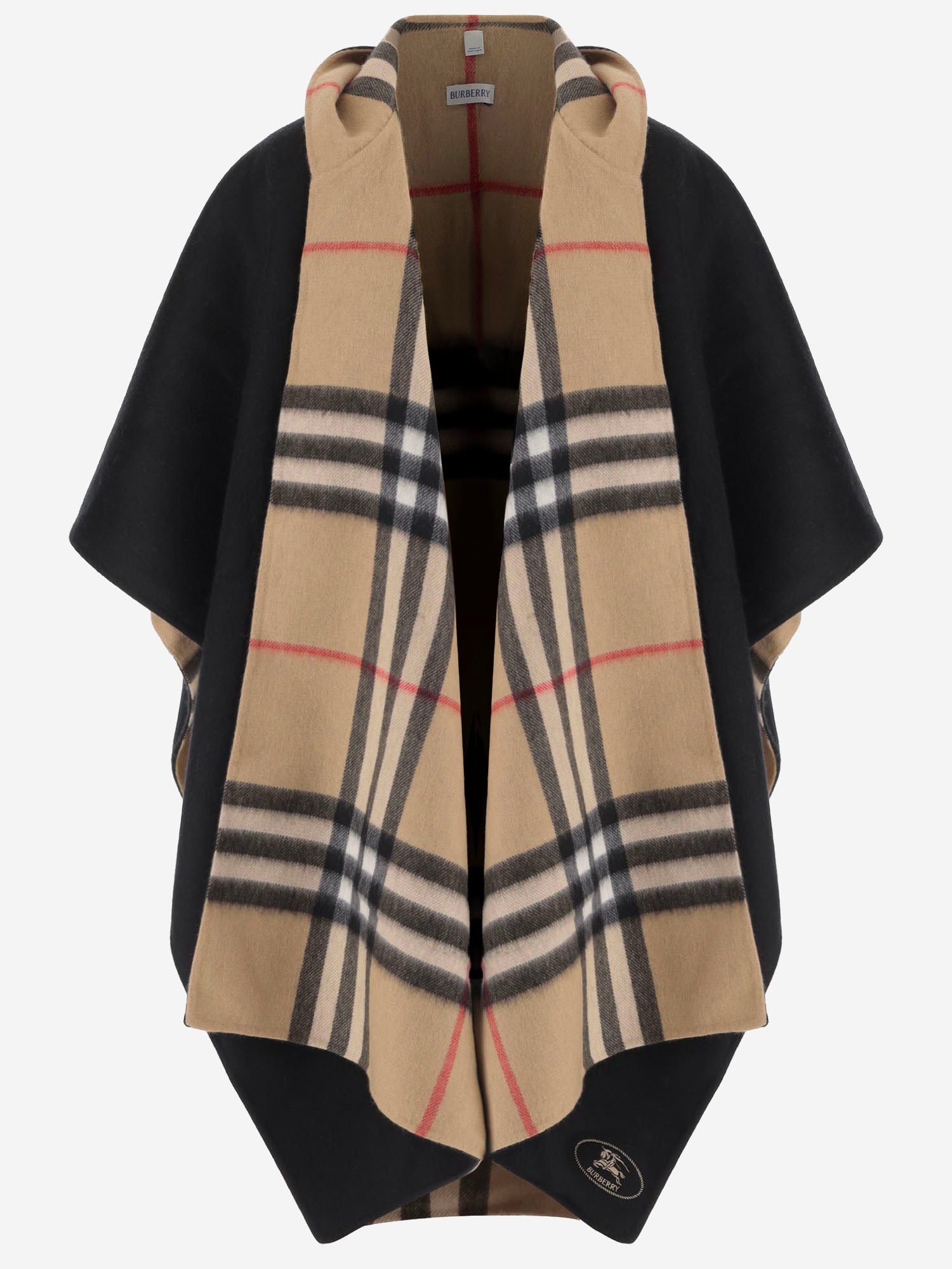 CAPPA REVERSIBILE IN CASHMERE 8137226 BLACKARCHIVEBEIGE BURBERRY 