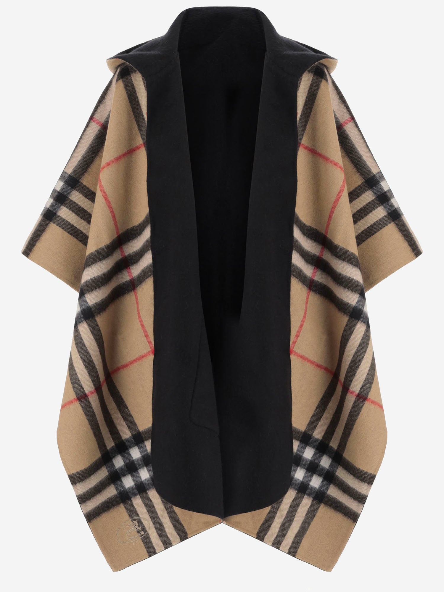 CAPPA REVERSIBILE IN CASHMERE 8137226 BLACKARCHIVEBEIGE BURBERRY 