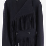 GIACCA IN LANA E CASHMERE CON FRANGE E CHIUSURA DOPPIOPETTO 6262K21022 MIDNIGHT CARVEN 
