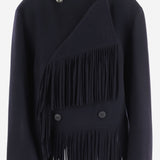 GIACCA IN LANA E CASHMERE CON FRANGE E CHIUSURA DOPPIOPETTO 6262K21022 MIDNIGHT CARVEN 