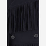 GIACCA IN LANA E CASHMERE CON FRANGE E CHIUSURA DOPPIOPETTO 6262K21022 MIDNIGHT CARVEN 
