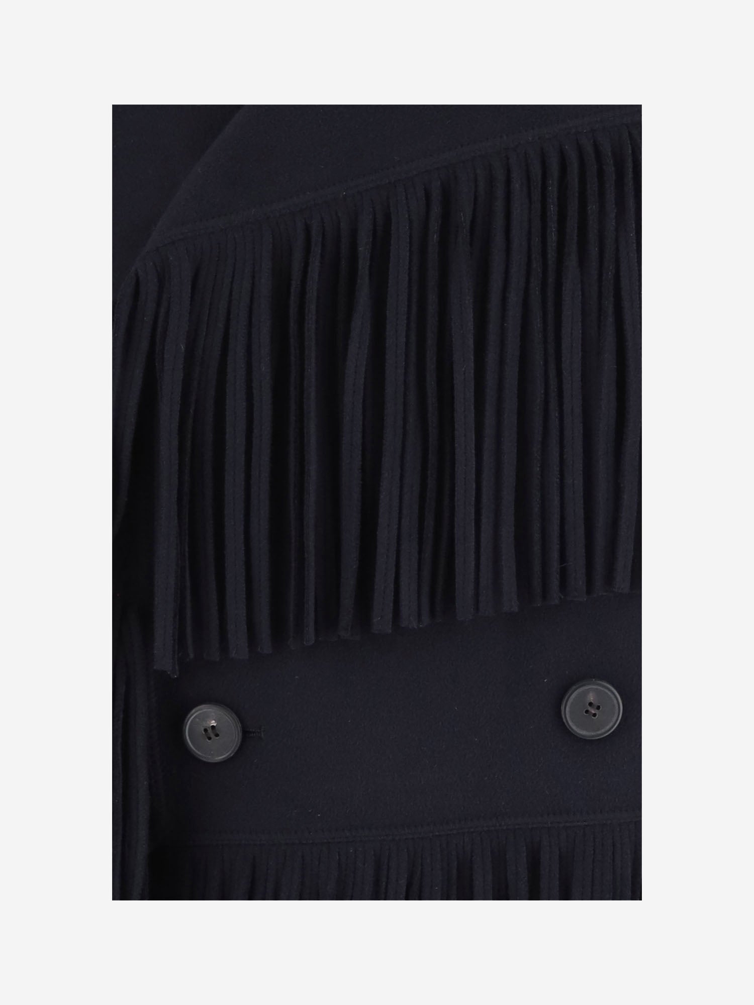 GIACCA IN LANA E CASHMERE CON FRANGE E CHIUSURA DOPPIOPETTO 6262K21022 MIDNIGHT CARVEN 