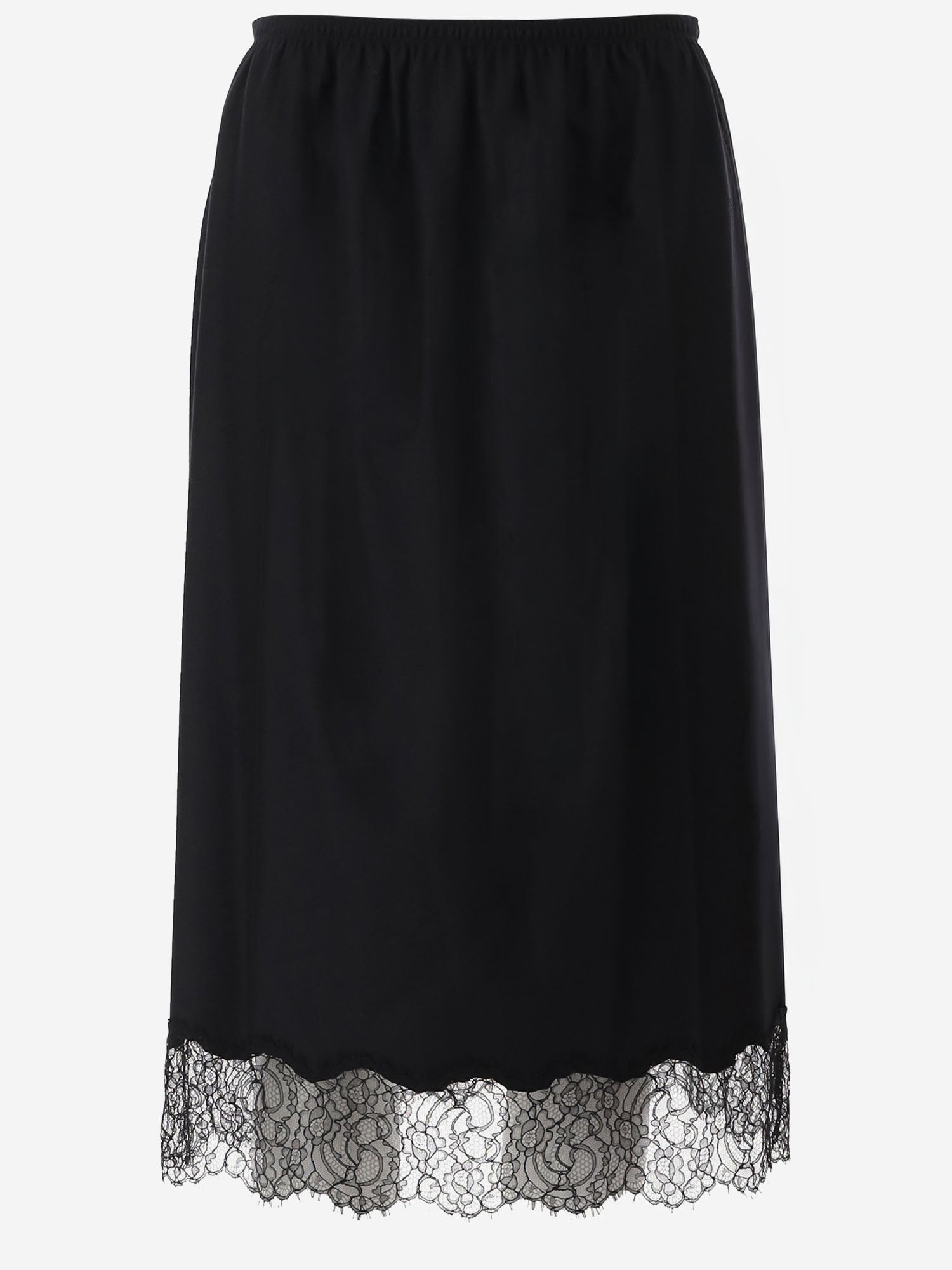 GONNA IN LANA CON ORLO IN PIZZO 6262K21045 DEEPBLACK CARVEN 