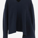 MAGLIA IN CASHMERE CON FONDO ASIMMETRICO 6262K21174 MIDNIGHTBLACK CARVEN 