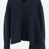 MAGLIA IN CASHMERE CON FONDO ASIMMETRICO 6262K21174 MIDNIGHTBLACK CARVEN 