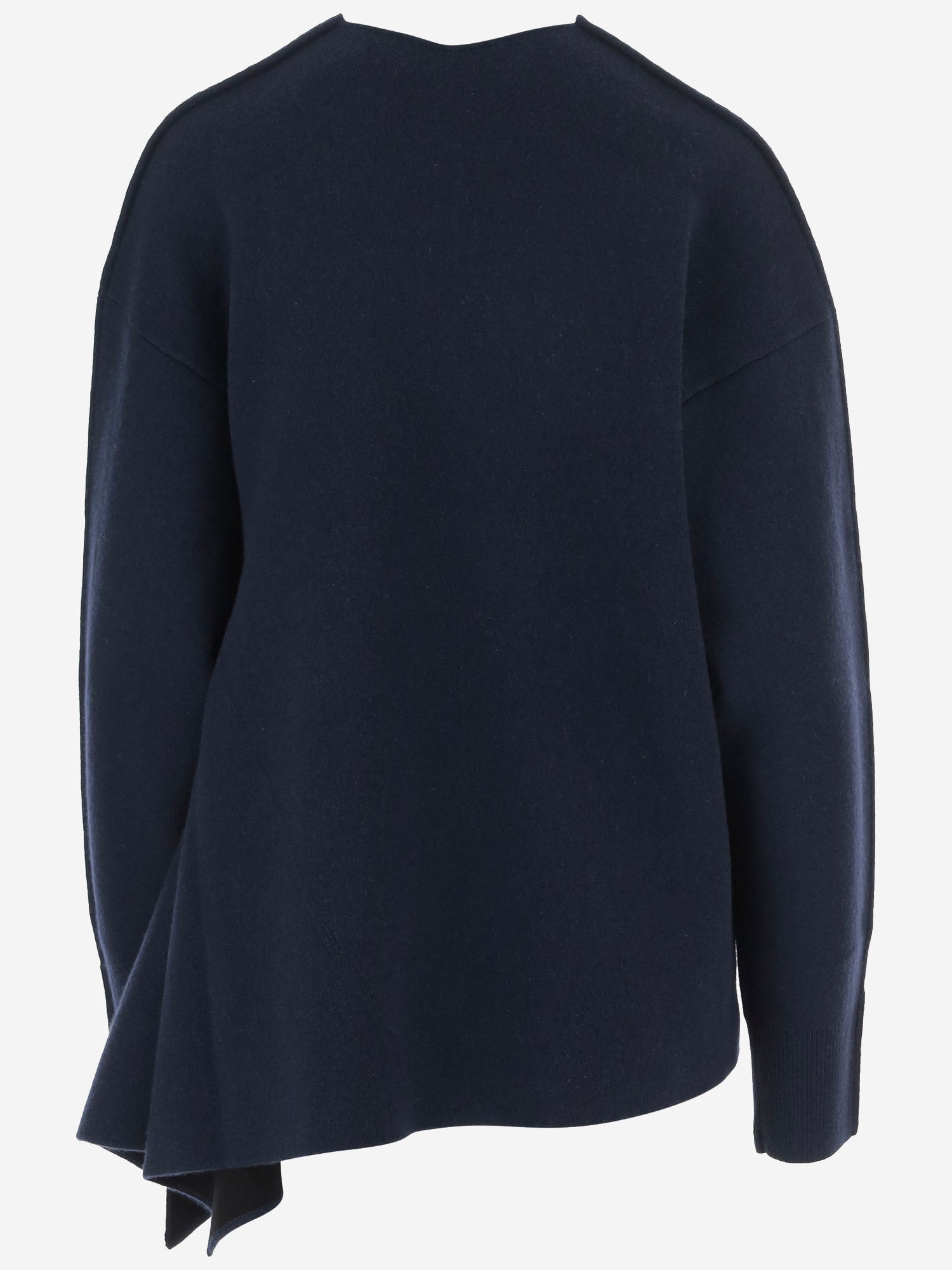 MAGLIA IN CASHMERE CON FONDO ASIMMETRICO 6262K21174 MIDNIGHTBLACK CARVEN 