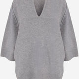 MAGLIA IN CASHMERE CON SCOLLO A V 6262K21178 GRAPHITE CARVEN 