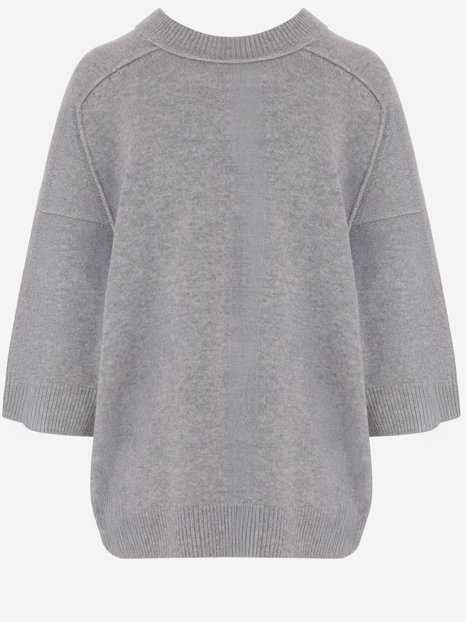 MAGLIA IN CASHMERE CON SCOLLO A V 6262K21178 GRAPHITE CARVEN 