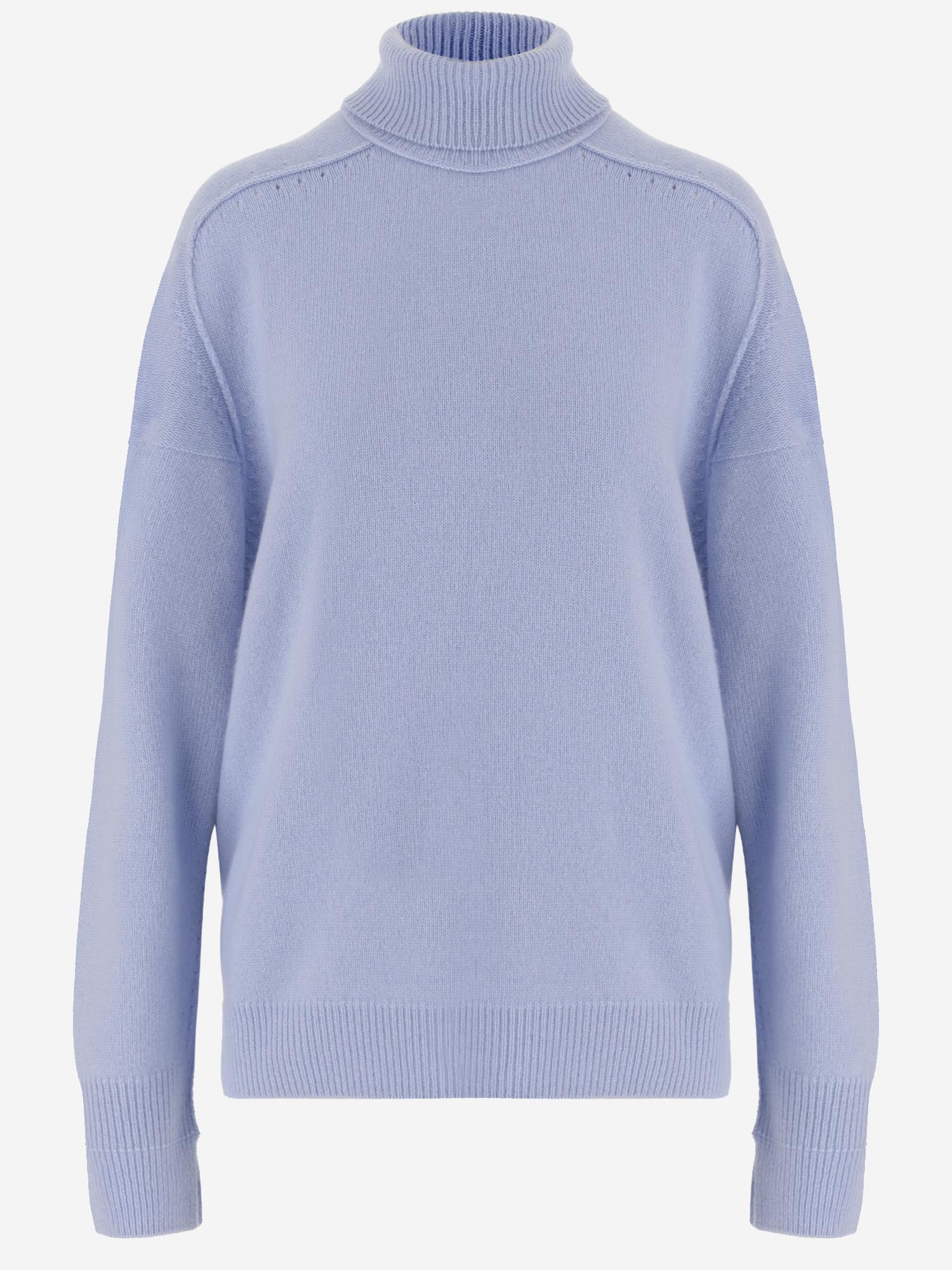 MAGLIONE IN CASHMERE CON COLLO ALTO 6262K21179 CORNFLOWE CARVEN 