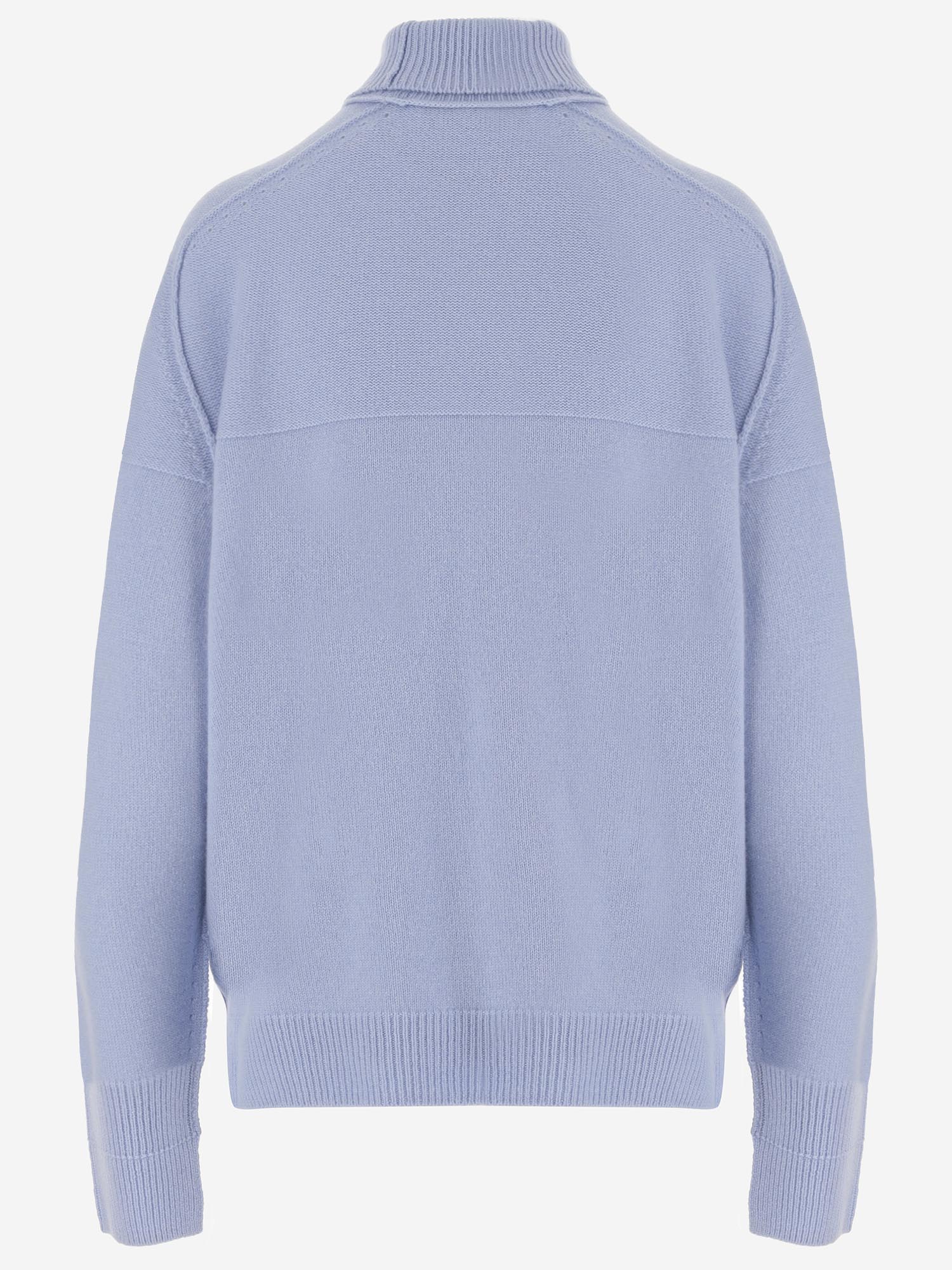 MAGLIONE IN CASHMERE CON COLLO ALTO 6262K21179 CORNFLOWE CARVEN 