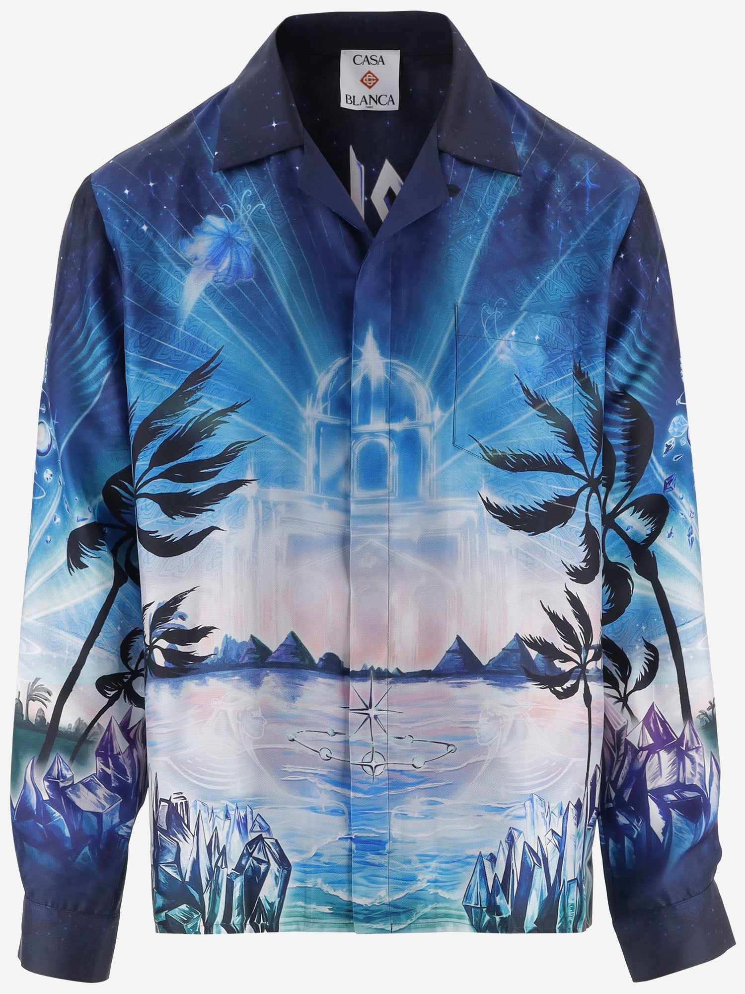 CAMICIA IN SETA CON MOTIVO GRAFICO MAW26SH006 03 CASABLANCA 