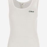 CANOTTA IN COTONE CON LOGO CH25SJH12180 101 CHLOE 