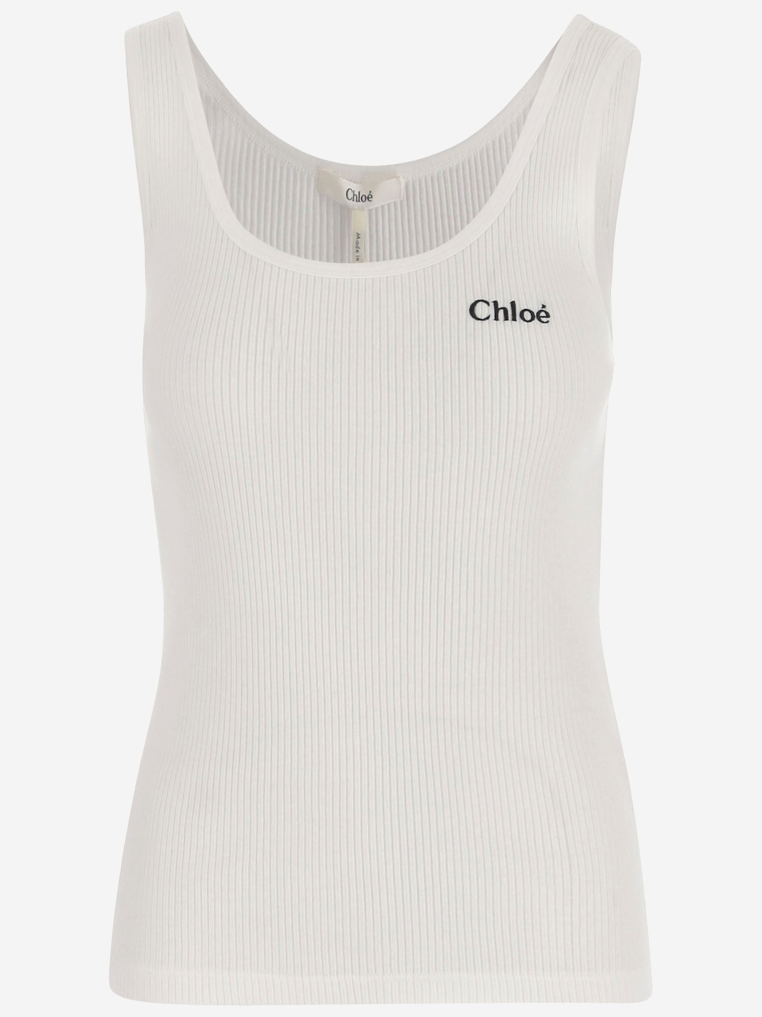 CANOTTA IN COTONE CON LOGO CH25SJH12180 101 CHLOE 