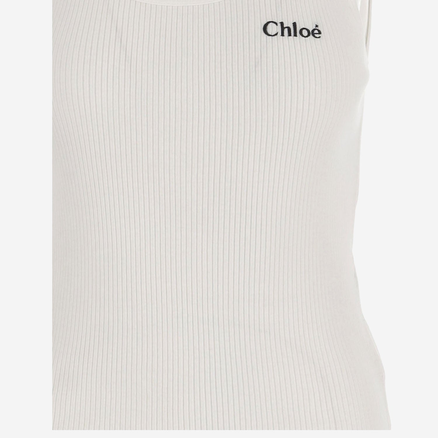 CANOTTA IN COTONE CON LOGO CH25SJH12180 101 CHLOE 