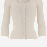 TOP ADERENTE IN JERSEY DI COTONE E SETA CH26AJH43088 107 CHLOE 
