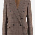 GIACCA DOPPIOPETTO IN LANA CON MOTIVO A QUADRI CH26AVE78164 93C CHLOE 