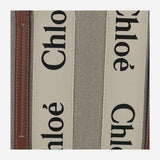 BORSA TOTE PICCOLA WOODY IN TELA DI LINO CHC22AS397I26 90U CHLOE 