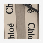 BORSA TOTE PICCOLA WOODY IN TELA DI LINO CHC22AS397I26 91J CHLOE 