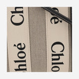 BORSA TOTE PICCOLA WOODY IN TELA DI LINO CHC22AS397I26 91J CHLOE 