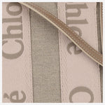 BORSA TOTE PICCOLA WOODY IN TELA DI LINO CHC23AS397L17 26Y CHLOE 