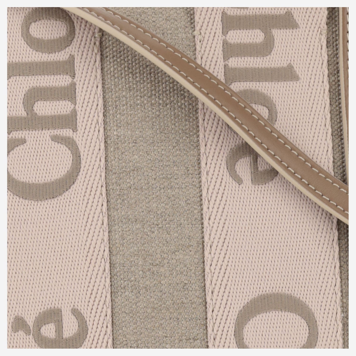 BORSA TOTE PICCOLA WOODY IN TELA DI LINO CHC23AS397L17 26Y CHLOE 