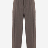 PANTALONI IN MISTO VISCOSA STRETCH CON MOTIVO A QUADRI MTR44 FAC1870095 DARKPARK 