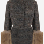 GIUBBOTTO IN MISTO COTONE E LANA CON POLSINI IN PELLICCIA WJA38 FAC2030027 DARKPARK 