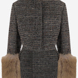 GIUBBOTTO IN MISTO COTONE E LANA CON POLSINI IN PELLICCIA WJA38 FAC2030027 DARKPARK 