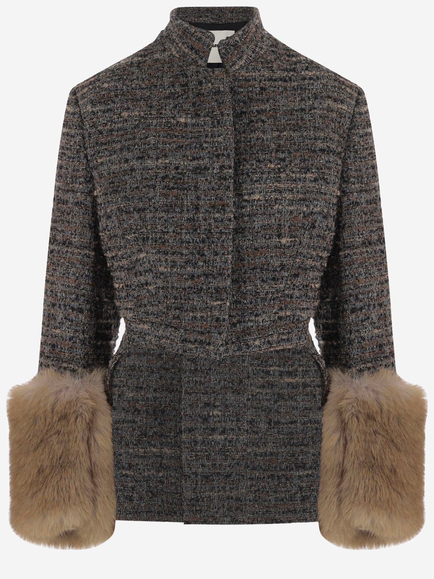 GIUBBOTTO IN MISTO COTONE E LANA CON POLSINI IN PELLICCIA WJA38 FAC2030027 DARKPARK 