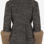 GIUBBOTTO IN MISTO COTONE E LANA CON POLSINI IN PELLICCIA WJA38 FAC2030027 DARKPARK 