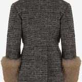 GIUBBOTTO IN MISTO COTONE E LANA CON POLSINI IN PELLICCIA WJA38 FAC2030027 DARKPARK 