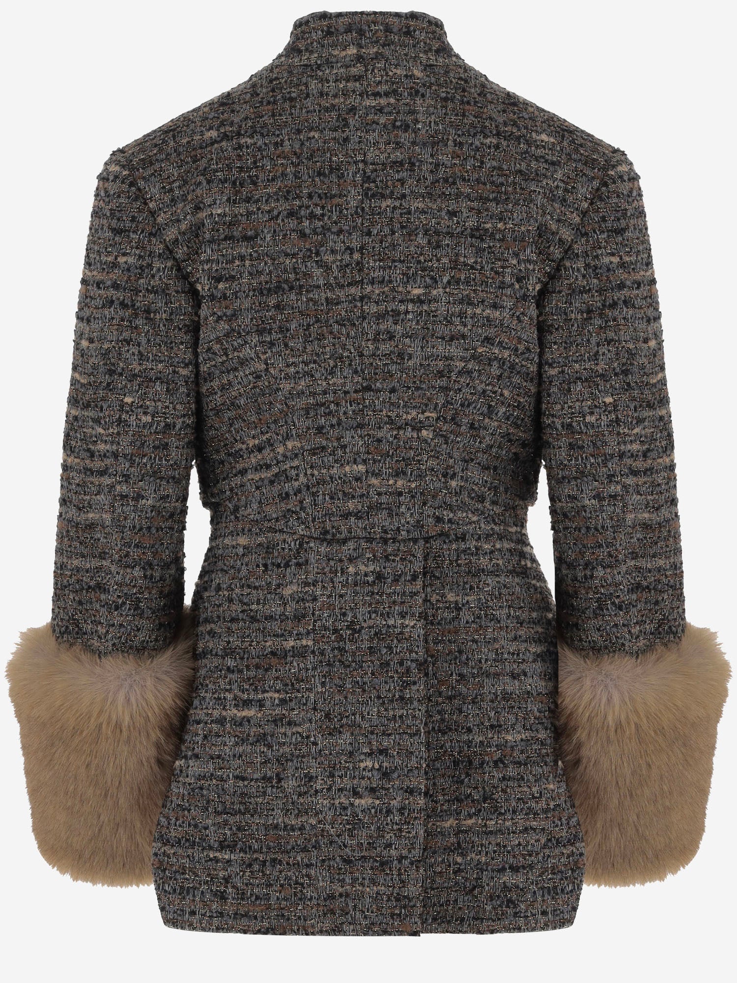 GIUBBOTTO IN MISTO COTONE E LANA CON POLSINI IN PELLICCIA WJA38 FAC2030027 DARKPARK 