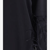 FELPA IN COTONE CON APPLICAZIONI PIUMATE SULLE MANICHE WJE15F JER010099 DARKPARK 
