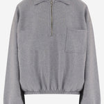 FELPA IN COTONE CON MEZZA ZIP E TASCHINO WJE36 FAC1040074 DARKPARK 