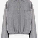 FELPA IN COTONE CON MEZZA ZIP E TASCHINO WJE36 FAC1040074 DARKPARK 