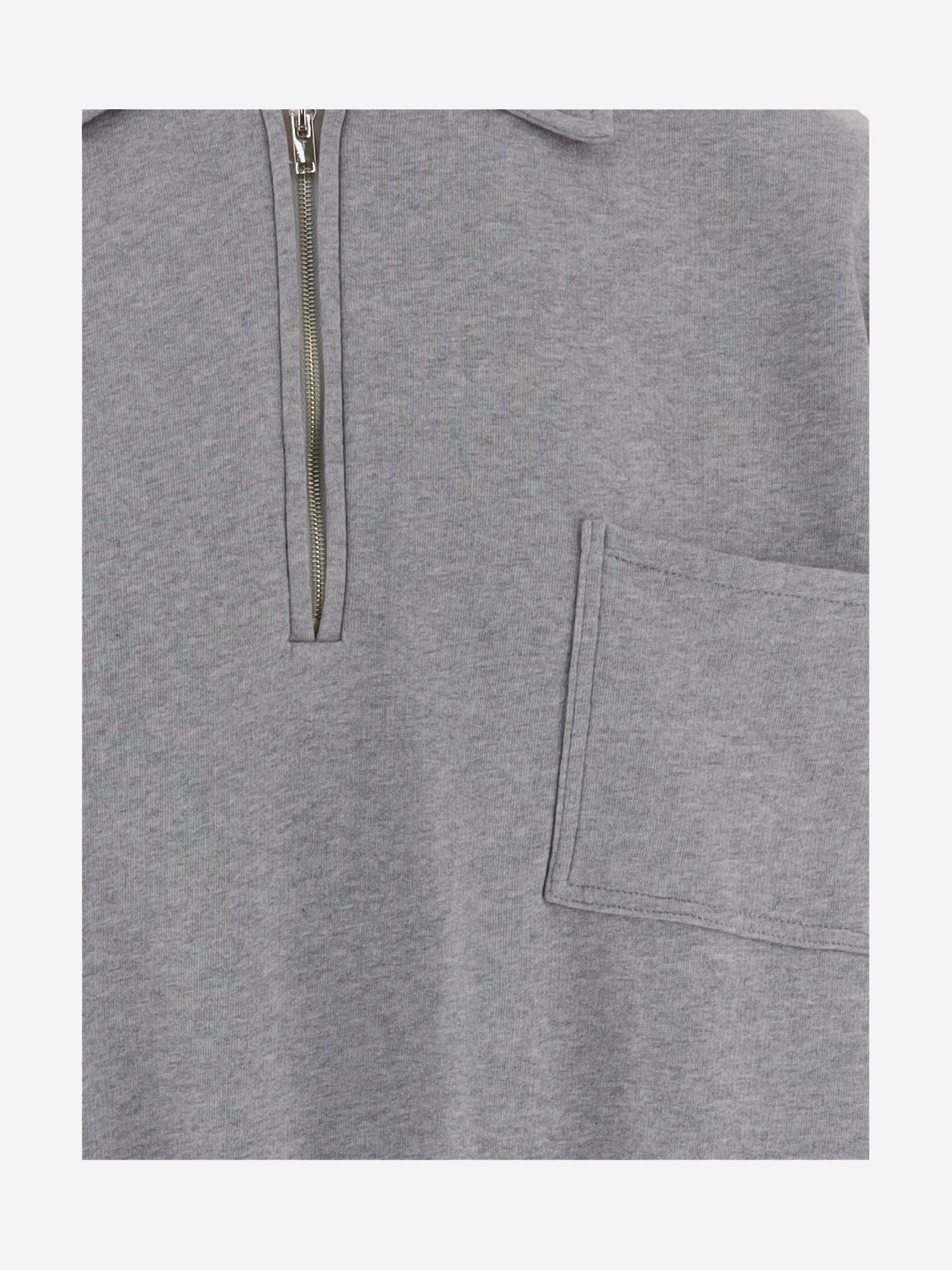 FELPA IN COTONE CON MEZZA ZIP E TASCHINO WJE36 FAC1040074 DARKPARK 