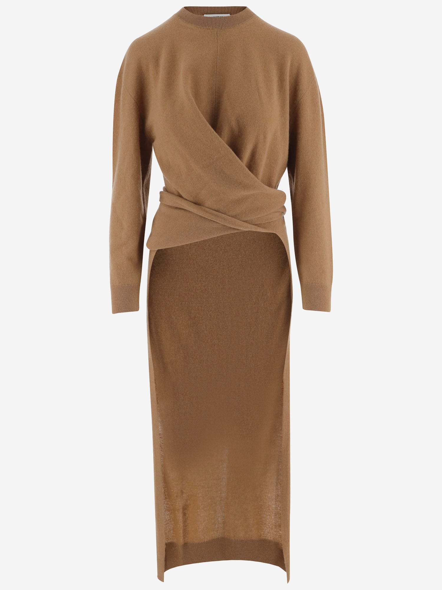 ABITO IN MAGLIA IN LANA E CASHMERE CON DRAPPEGGIO WKN02 YAW030082 DARKPARK 